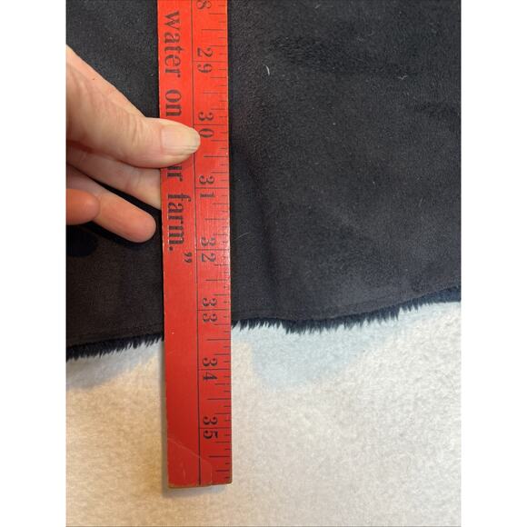 Jones New York Coat Women’s Medium Black Faux Suede & Faux Fur Trim Jacket - Picture 11 of 14